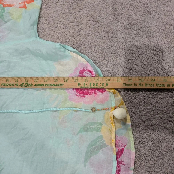 Farm Rio Blue Floral Blouse Oversized size Small - Picture 10 of 11